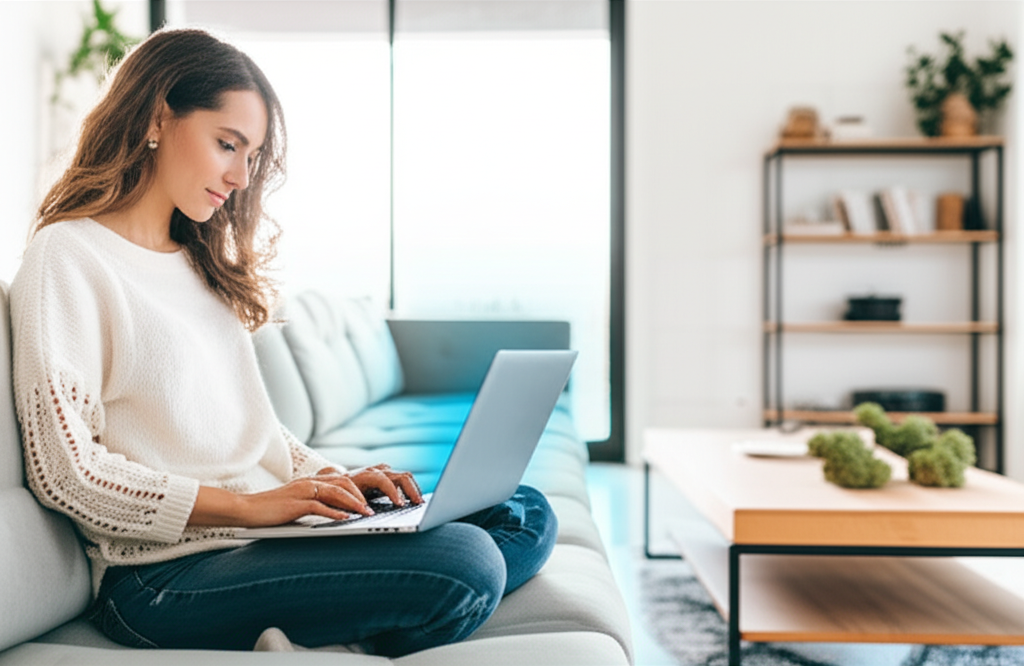 Donna che usa Hiperlan Prepagato